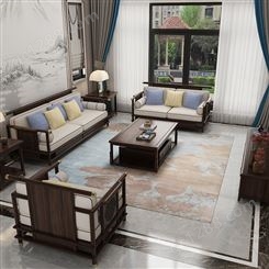 原木坊新中式白蜡木沙发组合 客厅实木家具 现代中式家具定制