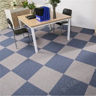 办公室素色地毯 条纹地毯 PVC方块工程地毯