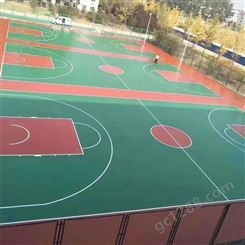 华展 环保硅PU球场材料篮球场现场施工 体育馆用