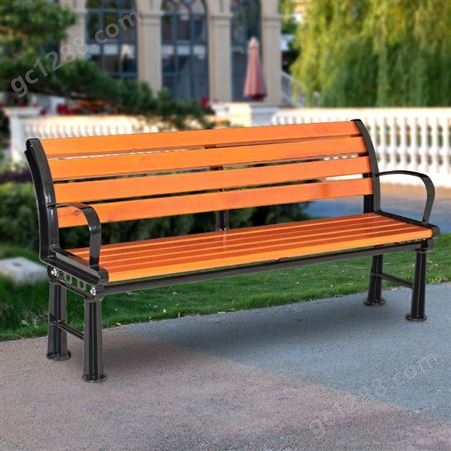 公园椅铝合金公共长条椅小区铸铝公园椅景区实木休闲椅