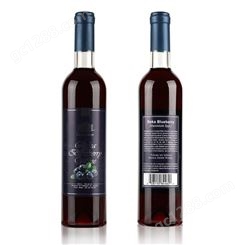 加拿大原瓶进口蓝莓酒蓝莓果酒半干型女士甜酒蓝莓汁500ml12甁1箱