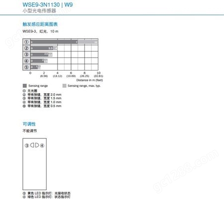 西克光电传感器WSE9-3N1130订货号1049079原装