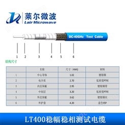 LT400稳幅稳相测试镀银铜射频同轴电缆