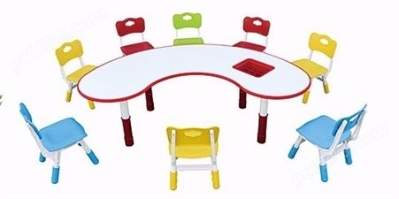 塑料月亮桌 可调节桌椅 升降桌椅 幼儿园桌椅 儿童桌 幼儿桌