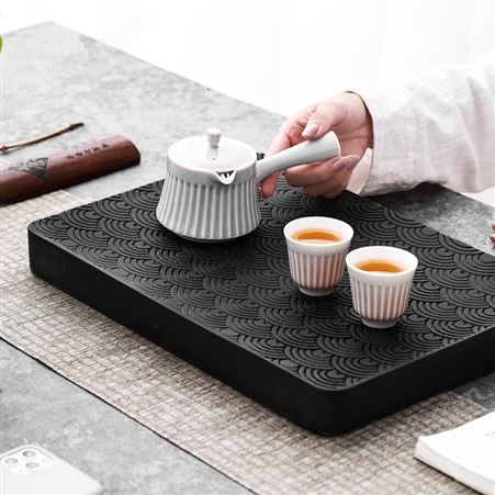家用轻奢现代小型沥储水式茶 台功夫茶具岩板茶盘简约干泡台托