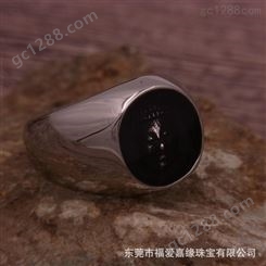 来图来版加工钛钢戒指 304不锈钢戒子 立体浮雕透明滴胶复古首饰
